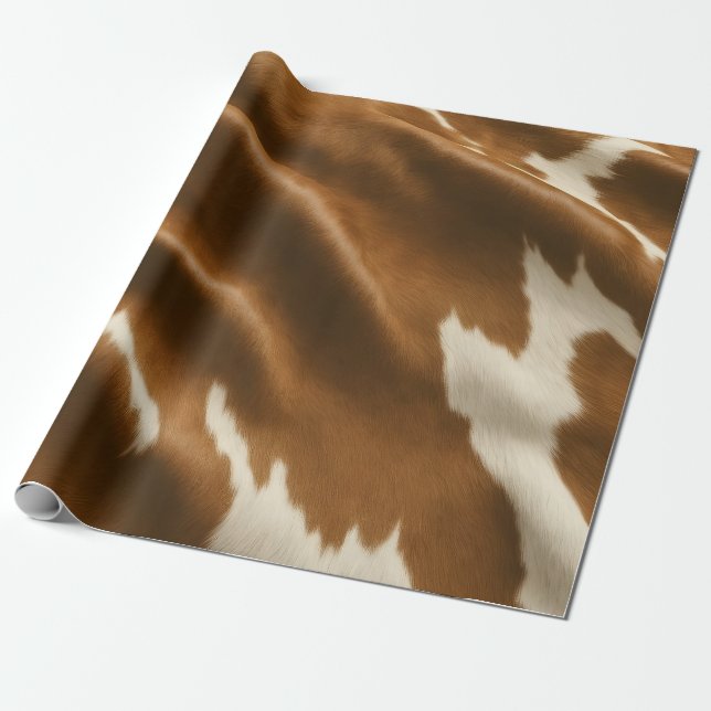 Papier Cadeau Élégante collection moderne de vache Faux cuir (Déroulé)