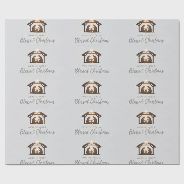 Papier Cadeau Elégante crèche Carte de Noël (Plat)