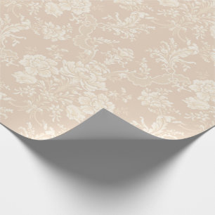 Papier Cadeau Élégante crème-créme-damas romantique chic florale