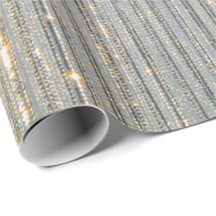 Papier Cadeau Elégante Dusty Blue Gold & Silver Parties scintill