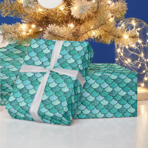 Papier Cadeau Élégante échelle de sirènes de Parties scintillant
