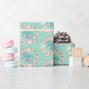 Papier Cadeau Élégante fête des mères florales