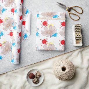 Papier Cadeau Élégante fleur de dacie moderne