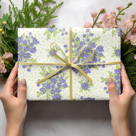 Papier Cadeau Élégante Fleurs violettes Ressort Floral