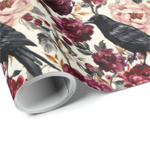Papier Cadeau Élégante Florale Halloween Aquarelle