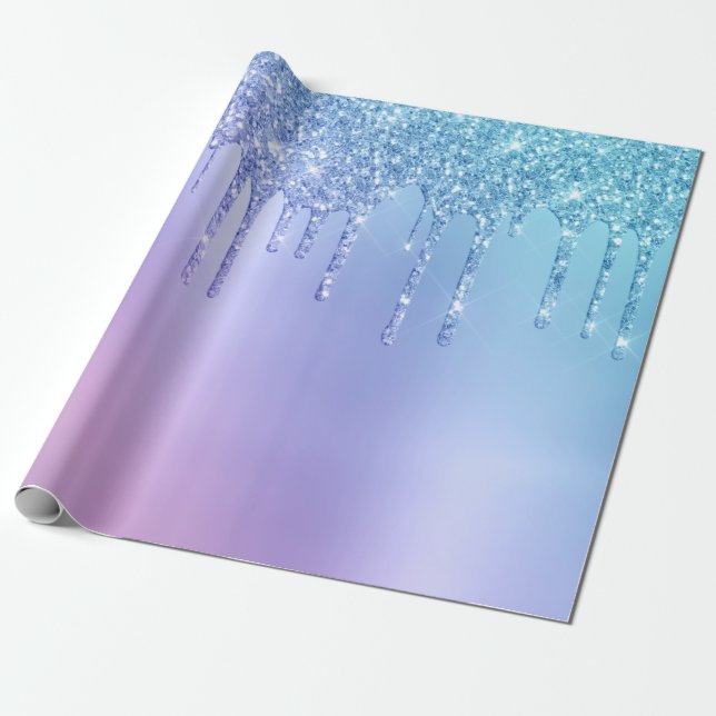 Papier Cadeau Elégante gouttelettes de parties scintillant éléga (Déroulé)