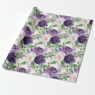 Papier Cadeau Élégante lavande violette florale verdure botaniqu