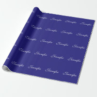 Élégante Moderne Mignonne Unique Calligraphie Bleu