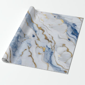 Papier Cadeau Elégante motif en granit bleu blanc