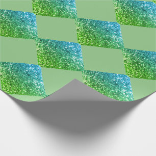 Papier Cadeau Elégante Parties scintillant Bleu Vert Abstrait C