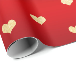 Papier Cadeau Élégante parties scintillant d'or Valentine's da