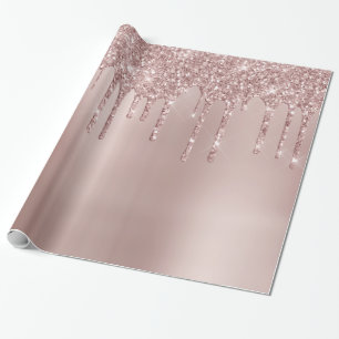Papier Cadeau Elégante parties scintillant en or rose en cuivre