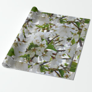 Papier Cadeau Elégante photo de fleurs florales blanches