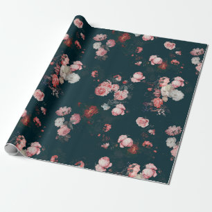 Papier Cadeau Elégante Roses Florales Roses Roses Roses Rose