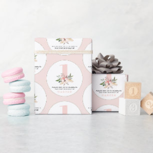 Papier Cadeau Élégante serviettes de fête fleurie rose