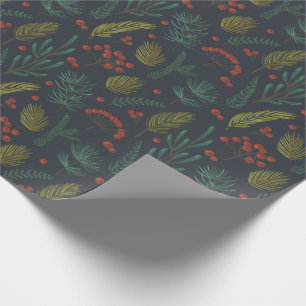 Papier Cadeau Élégante végétation botanique d'hiver