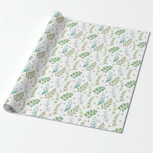 Papier Cadeau Élégante verdure botanique Feuillage Miel Bee