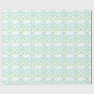 Papier Cadeau Élégants flocons de neige motif vert turquoise