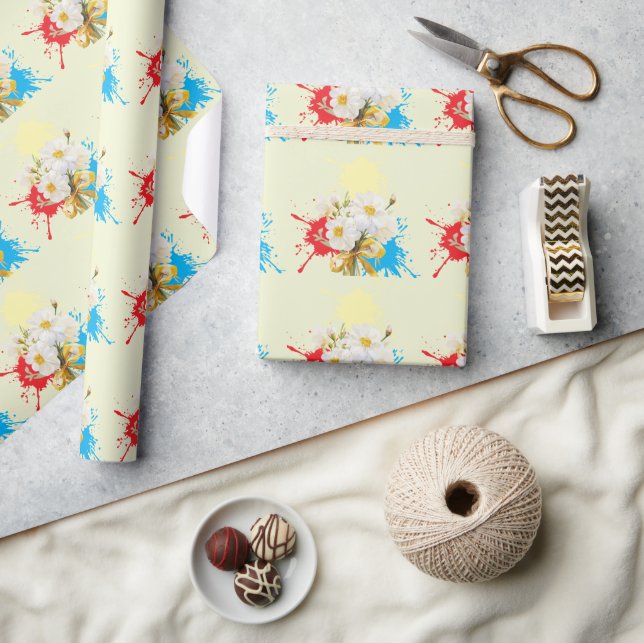 Papier Cadeau Elegent modren dazie flower (Artisanat)