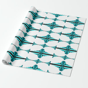Papier Cadeau Éléments Art déco en vert turquoise