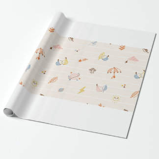 Papier Cadeau Éléments de saison automne Motif sans soucis. Colo