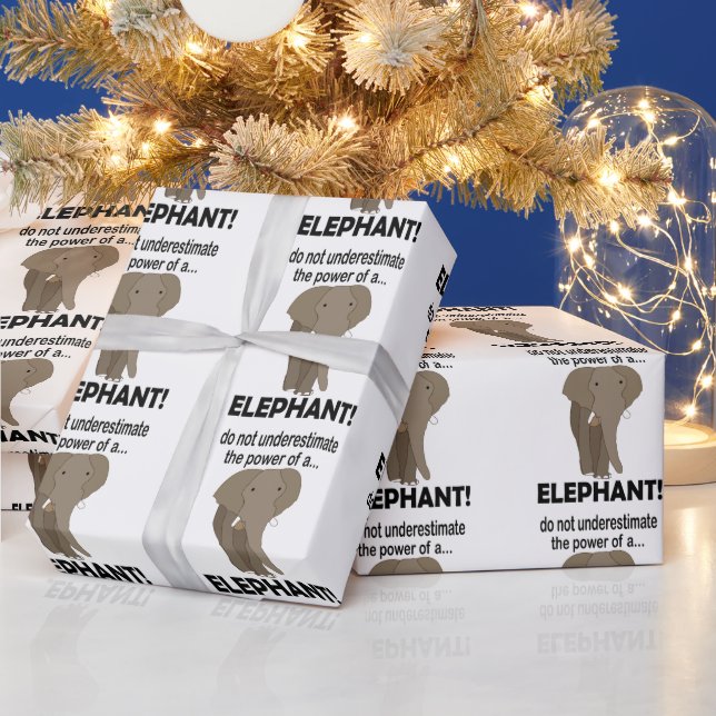 Papier Cadeau Elephant Animal Safari drôle Elephant (Vacances)