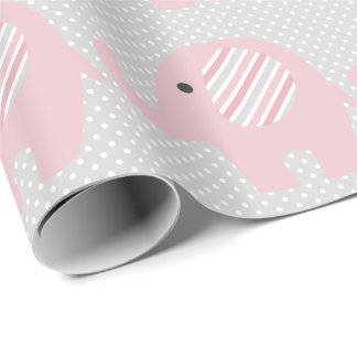 Papier Cadeau Éléphant magnifique de bébé dans le rose