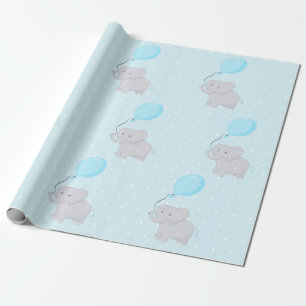 Papier Cadeau Eléphant mignon avec ballon
