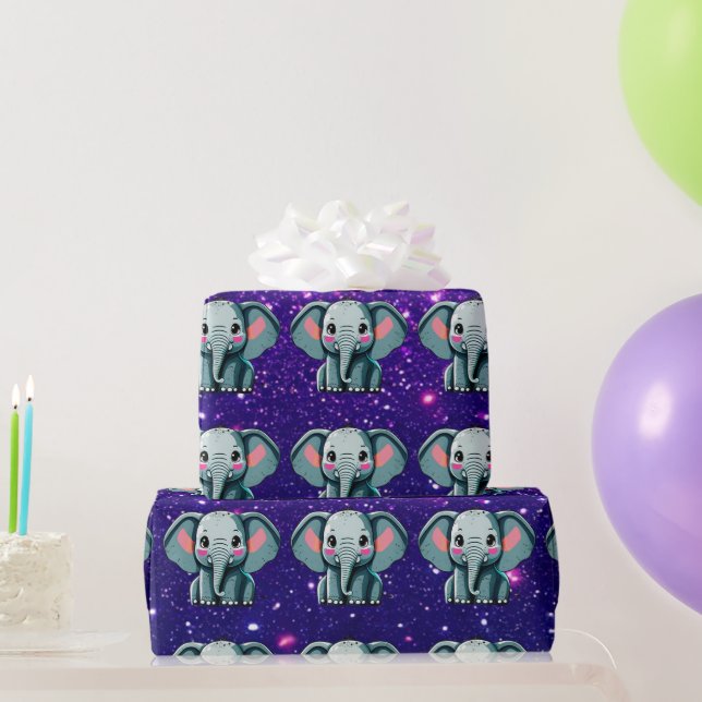 Papier Cadeau Elephant mignon Charme Thème Inspiré (Cadeaux de fête)