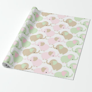 Papier Cadeau Éléphant mignon neutre de bébé de genre