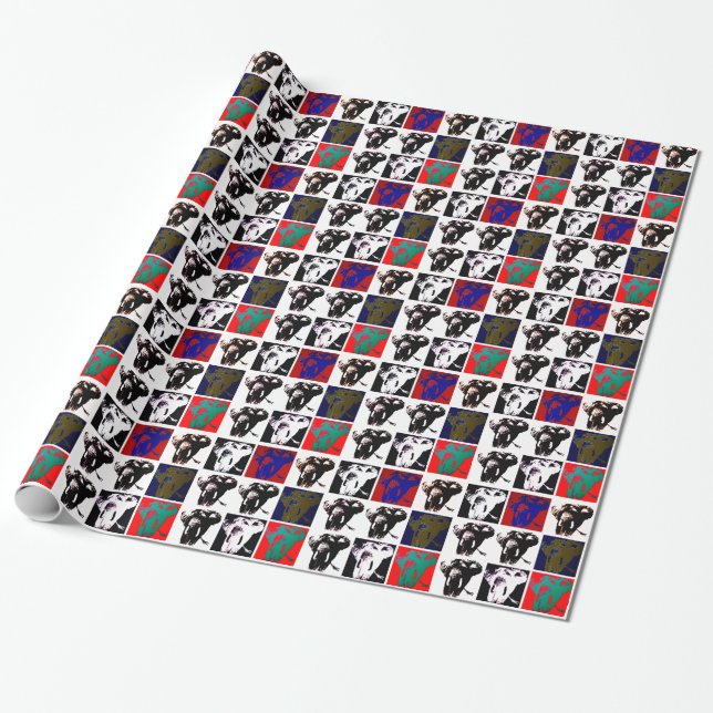 Papier Cadeau Eléphant Pop Art (Déroulé)