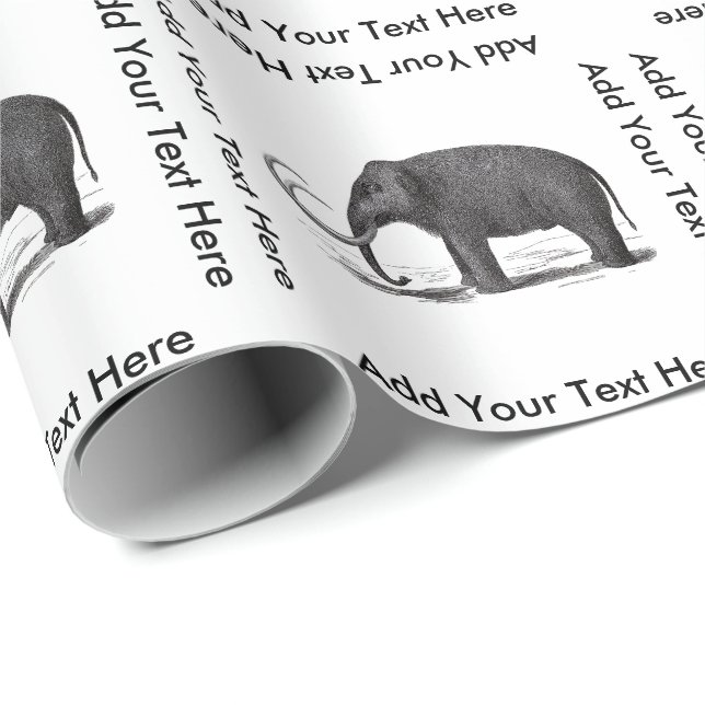 Papier Cadeau Éléphant préhistorique de mammouth laineux (Coin rond)