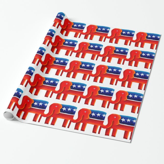 Papier Cadeau Eléphant républicain (Déroulé)