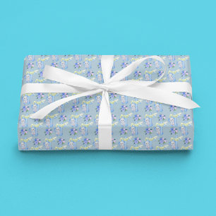 Papier Cadeau Éléphanteau avec croix et colombe baptême