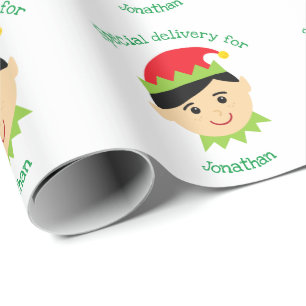Papier Cadeau Elf de Noël Enfants de l'enfant de l'accouchement 
