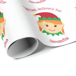 Papier Cadeau Elf de Noël Enfants filles de la distribution spéc