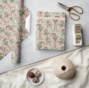 Papier Cadeau Elfe de Noël drôle Gnome