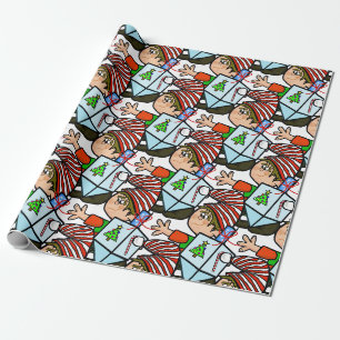 Papier Cadeau Elfes avec Dreidel Chrismukkah enveloppement cadea