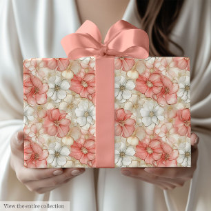 Papier Cadeau Emballage classique rose poussiéreux et or pour 80
