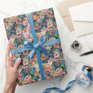 Papier Cadeau Emballage de jardin floral vibrant