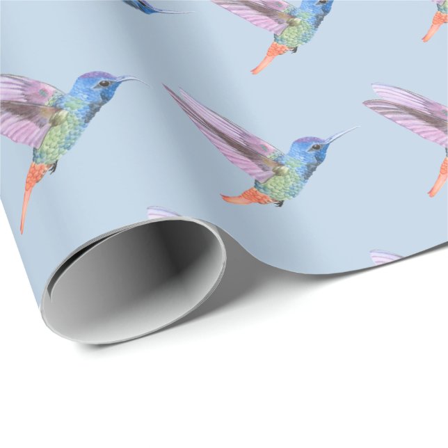 Papier Cadeau Emballage de papier de colibri enveloppé cadeau An (Coin rond)