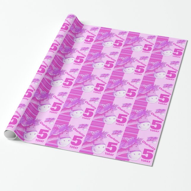 Papier Cadeau Emballage de rayure d'anniversaire d'enfants de (Déroulé)