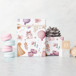 Papier Cadeau Emballage pour Baby-Shower Mignon et Fantaisiste à
