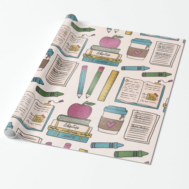 Papier Cadeau emballages cadeaux de rentrée scolaire (Déroulé)