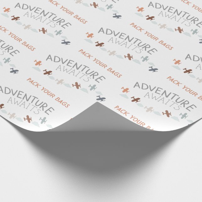 Papier Cadeau Emballez vos sacs Adventure Await Wrapping Papier (Coin)