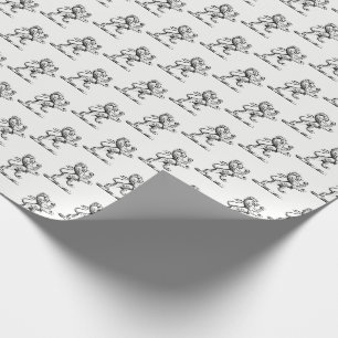 Papier Cadeau Emblème de crête au lion héraldique debout