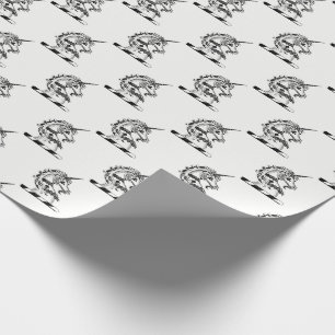 Papier Cadeau Emblème de tête de l'licorne héraldique