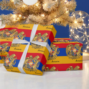 Papier Cadeau Emblème du drapeau arménien & cadeaux d'Arménie /f