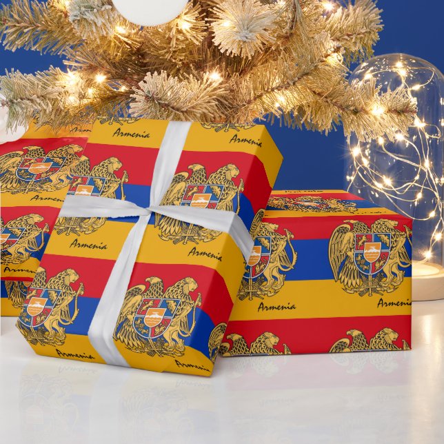Papier Cadeau Emblème du drapeau arménien & cadeaux d'Arménie /f (Vacances)