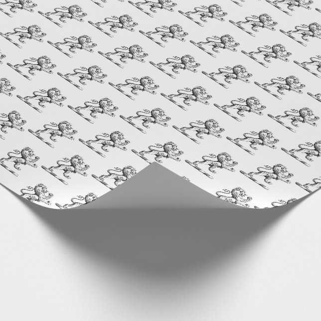 Papier Cadeau Emblème héraldique du lion debout (Coin)